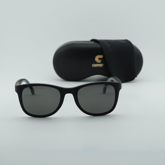 CARRERA 8054/S 0003 M9 Sunglasses Matte Black Frame Grey  Carrera 8054/S 0003 M9 Square Sunglasses - Black/Grey Polarized